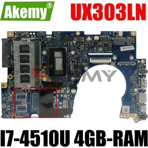 Akemy UX303LN Laptop motherboard for ASUS UX303LA UX303LAB UX303LB UX303LN UX303L original mainboard 4GB-RAM I7-4510U GM