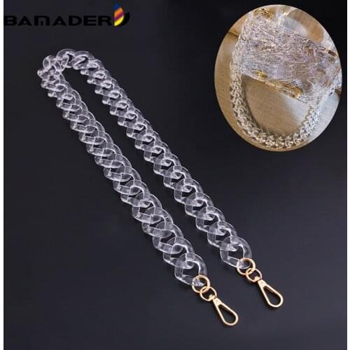 BAMADER acrylic chain bag strap trasparent plastic Detachable Obag Handles DIY Resin Handbag chain Strap acrylic bag accessories