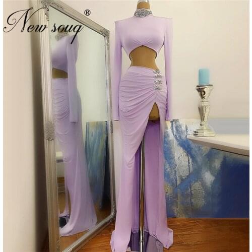 Satin Custom Long Prom Dresses Formal Gowns 2021 Newest Robe De Soiree Turkish Dubai Long Sleeve Evening Dress Saudi Arabia Gown