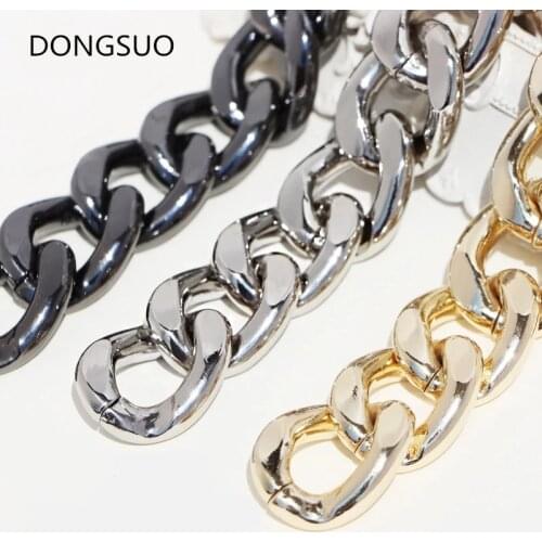 Aluminum chain strap silver gold black large metal chain 2.7cm designer handbag bag purse replacement Accessories Hardware 27mm