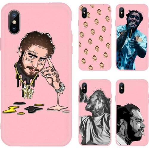 Post malone Phone Case Pink Candy Color for iPhone 11 12 mini pro XS MAX 8 7 6 6S Plus X SE 2020 XR