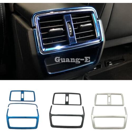 Car Garnish Cover Trim Stainless Steel Rear Back Upside Air Condition Outlet Vent 2/3pcs For Skoda Karoq 2017 2018 2019 2020