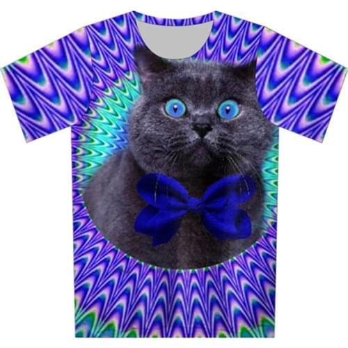 Joyonly Cool Animal Mr Black Cat Head 3d Print Creative Children T-shirt Boys/Girls Fashion 2018 Summer T shirt Kids Clothes