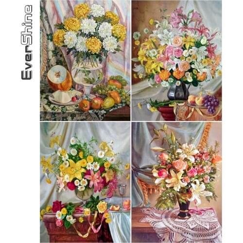 Evershine 5D Diamond Painting Lily Cross Stitch Flower Diamond Embroidery New Arrival Picture Of Rhinestones Mosaic Home Decor