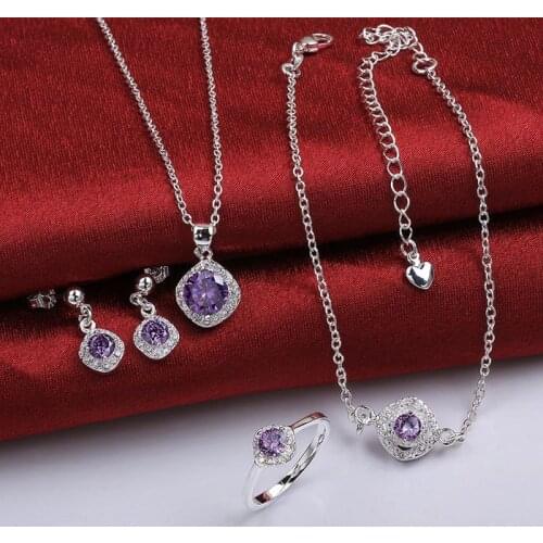 925 sterling silver jewelry set, fashion jewelry set A037-D Earring 429 Necklace 463 Ring 326-8 /imfardma ijsaraza S780-C