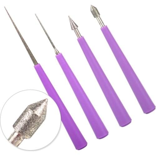 LETAOSK New 4 PCS Diamond Pearl Glass Bead Reamer Burr Beading Hole Tool Set DIY Jewelry