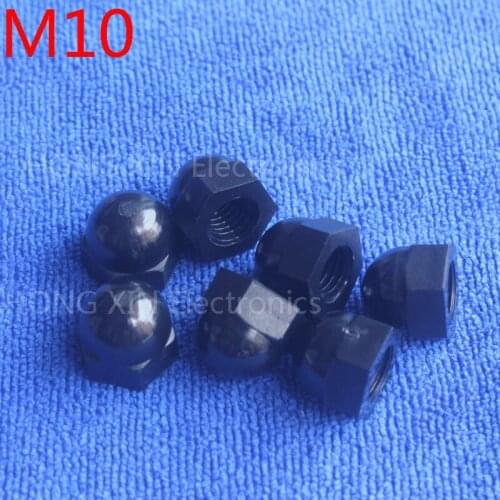 M10 1 pcs Black Nylon acorn nuts /10mm Protection Dome Head hex Cover Nuts/Plastic hexagon Cap Nut brand new high-quality