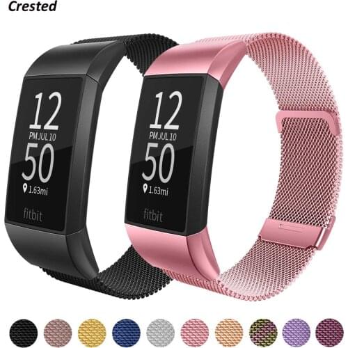 Milanese loop For fitbit charge 3 band replacement charge4 wristband stainless steel watch bracelet strap fitbit charge 4 band