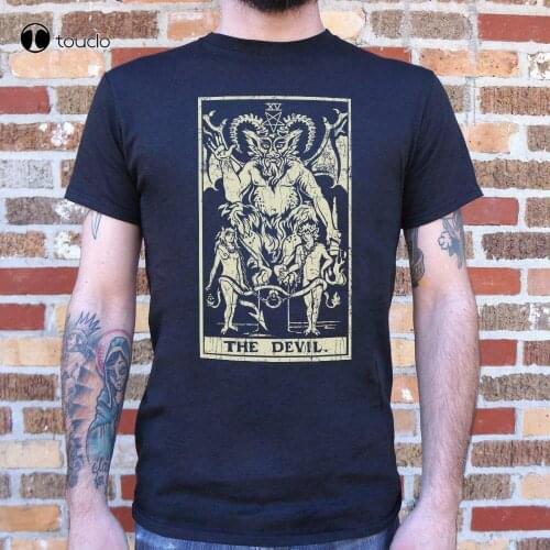 The Devil [Tarot Card] MenS T-Shirt | Tarot Psychic Reading | Satan Tarot Deck Tee Shirt