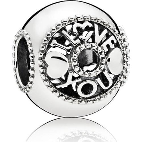Genuine 925 Sterling Silver Talk About Love Charm Beads for Jewelry Making Fits Original Pandora Bracelet DIY Gift Bijoux
