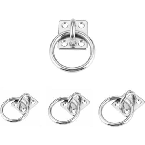 2021 New 304 Stainless Steel Square Pad Eye Plate Eye Hook with Round Ring Boat Hardware