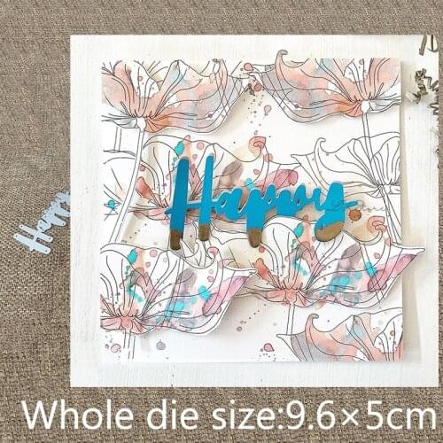 New Design Craft Metal stencil mold Cutting Dies Happy letter decoration scrapbook die cuts Album Paper Card Craft Embossing