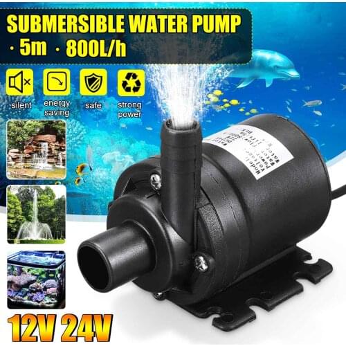 5M Submersible Hot Water Circulation Pump Solar Heater Large Brushless Motor 800L/H Lift 12V / 24V