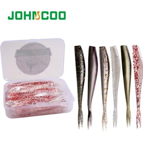 JOHNCOO 50pcs Fishing Lure Soft Bait 70mm 1.2g Easy Shiner Worm Swimbait Soft Lure Baits Carp Wobblers For Fishing