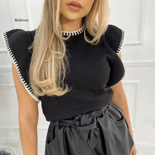 O Neck 2021 Sleeveless Vest Sweater Women Autumn Winter Casual Knitted Jumper Top Fashion Ladies Pullover