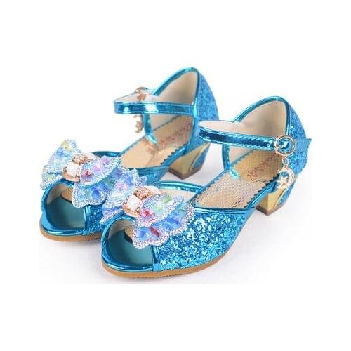 Girls Sandals Childrens Shoes Mother & Kids girls crystal leather summer princess shoes whole sale 2017 square heel party shoes