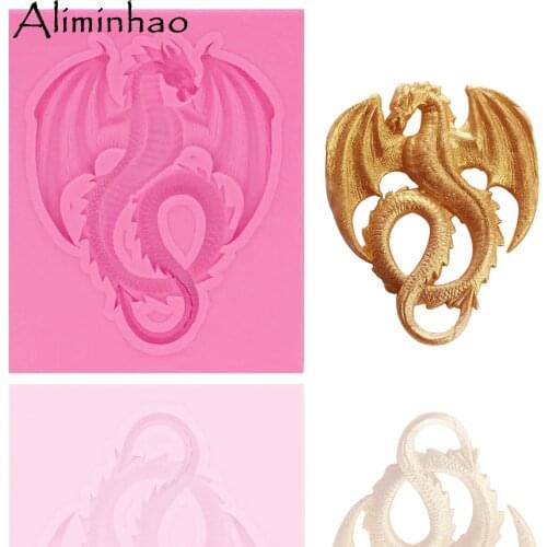 B1012 Cartoon flying dragon shape DIY cake Sugarcraft Silicone mold chocolate fondant cake decorating dessert tools