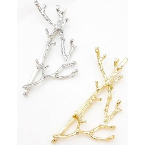 Cute Deer Horn Branch Hairpin Side Bangs Hair Clip Women Metal Barrette Gift