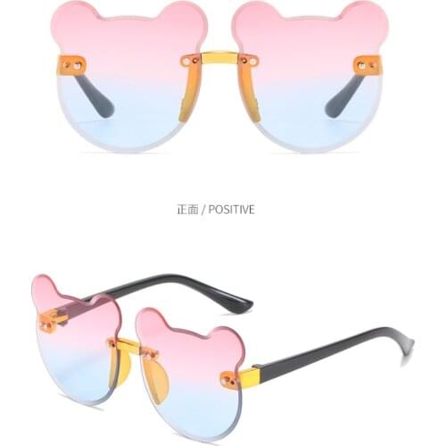 ZAOLIHU Pink Bear Kids Sunglasses Cute Cartoon Baby Eyeglasses Gradient Lens Girls Luxury Eyewear UV400 Summer Shades Gafas De