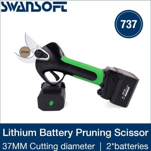 SWANSOFT 25.2V Cordless Electric Pruning Shears Secateur Branch Electric Pruner Cutter Fruit Pruning Garden Power Tool 37mm