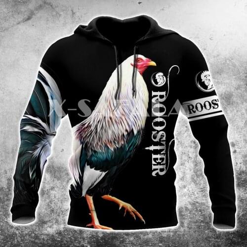 Rooster Animal Tattoo Art 3D Print XS-7XL Hoodie Man Women Harajuku Outwear Zipper Pullover Sweatshirt Unisex-2