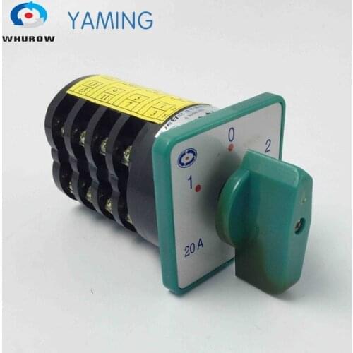 Change over switch 3 position switch 20A 4 phase 4kw 380V rotary cam combination switch silver contact HZ5-20/4