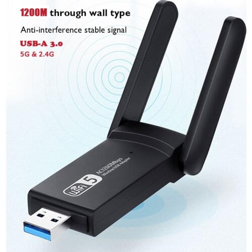1200Mbps USB Wifi Dongle Adapter 5Ghz 2.4Ghz USB Dual Band RTL8811AU Wifi Antenna LAN Adapter For Windows Mac Desktop/Laptop/PC