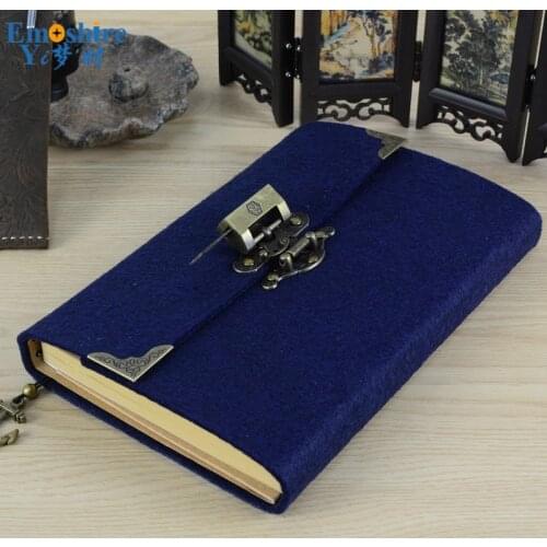 Vintage Felt Creative Handmade Booklet Loose-leaf Password Notebook Notepad Diary Kraft Paper Sketch Note Book N076