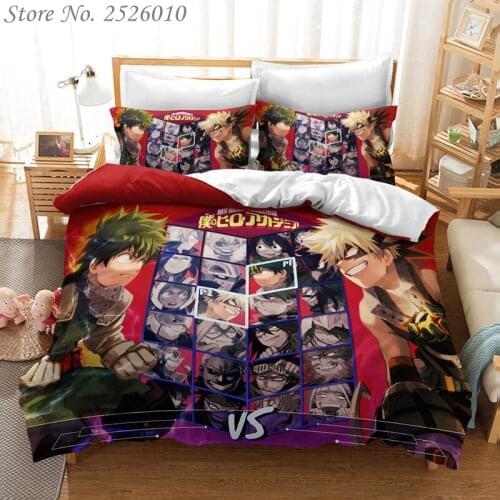 Japan Anime My Hero Academia 3D Bedding Set Children Character Printed Duvet Cover Set Bed Linens Twin Full Queen King 13