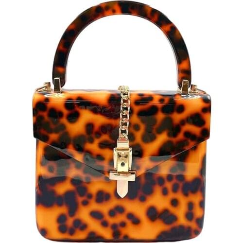 Bag For Women Fashion Women Acrylic Leopard Print Evening Bag Luxury Clutch Purse Elegant Cocktail Party Handbags