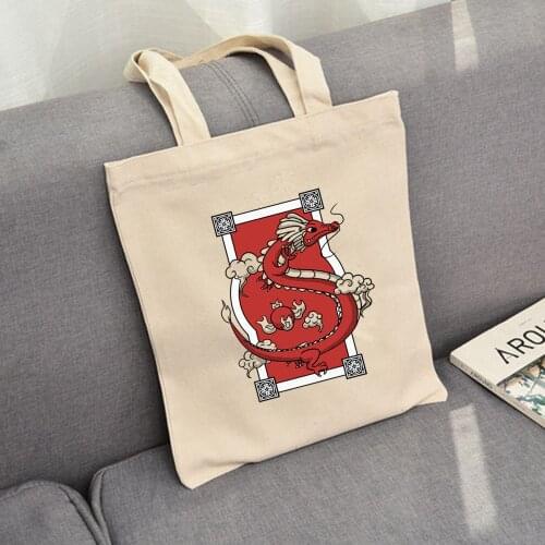 Japan Style Anime Tote Shopping Bag for Lady Literary Harajuku Canvas Shoulder Bag Female Retro Reusable Foldable Shopper Bags