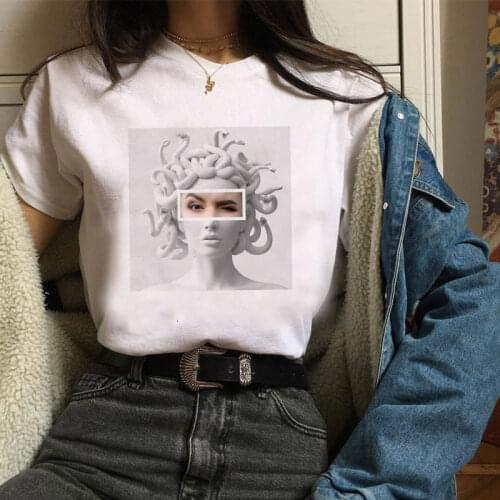 Poleras Mujer De Moda Summer Fashion T Shirt Women Medusa Print Vogue Harajuku Tshirt Plus Size Aesthetic T-shirt Camiseta Mujer