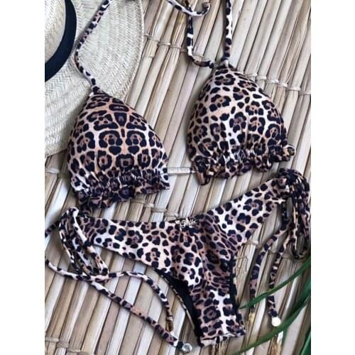 Leopard Printed Bikinis 2019 Biquini Maillot De Bain Femme Female Bathing Suit Women Swimsuit Sexy Push Up Swimwear Bikini Set