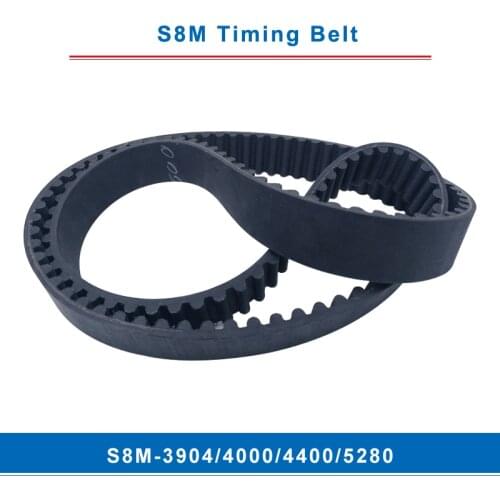 Timing belt S8M-3904/4000/4400/5280 teeth pitch 8 mm circular teeth belt width 20/25/30/40 mm for 8M timing pulley