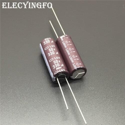 10pcs/100pcs 330uF 50V330uf NCC LXV Series 10x30mm Low Impedance Long Life 50V330uF Aluminum Electrolytic Capacitor