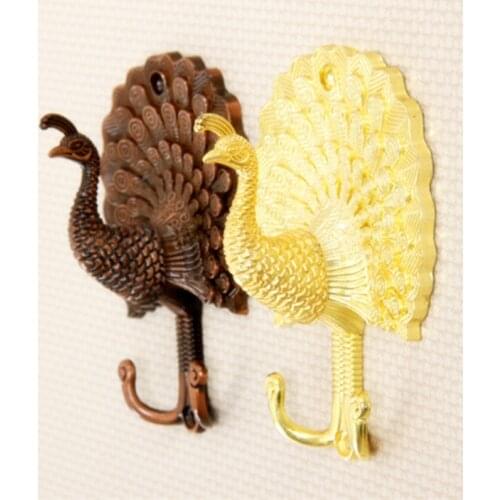 2pcs Metal Peacock Curtain Tie Back Tieback Holders Wall Hooks Hanger Home Decor