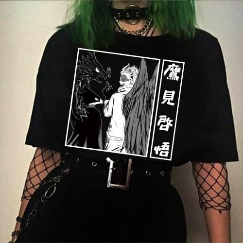 2020 My Hero Academia T Shirt Men Fashion Hawks T Shirt Boku No Hero Academia Anime Kawaii Graphic Tops Tees Male Shirt