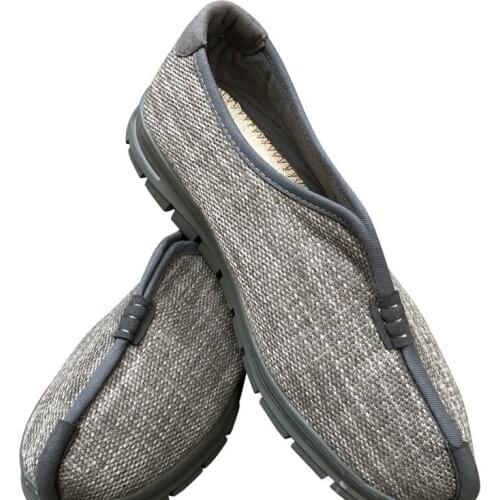 3color yellow/gray/coffee Linen shaolin monk shoes buddhist arhat shoes zen lay meditation sneakers kung fu tai chi shoes