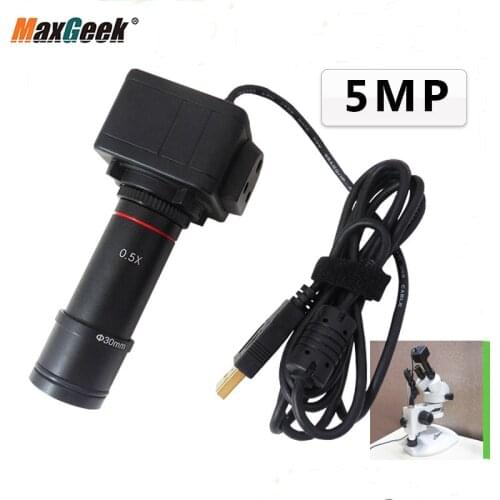 5MP Industrial Camera Industrial Microscope Camera Magnifier with 0.5X C Port Eyepiece Adapter Rings