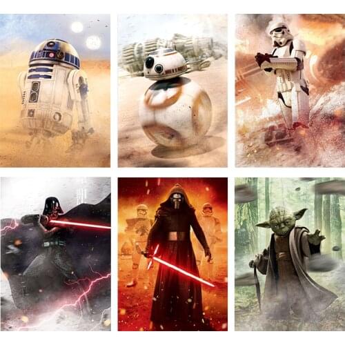 5D DIY Diamond Painting Cross Stitch Star Wars Diamond Embroidery Needlework Mosaic Picture Rhinestone Home Decor Sale