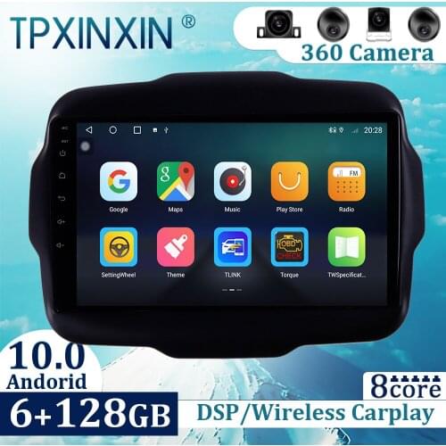 6+128GB For Jeep Renegade 2014-2018 Android 10 Carplay Radio Player Car GPS Navigation Head Unit Car Radio with Screen
