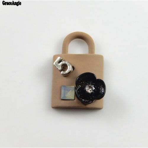 GraceAngie 6pcs Trendy Purple Creative Lock Accessory Suspension Jewelry Making Bracelet Pendant Charms Crafts Necklace 52695