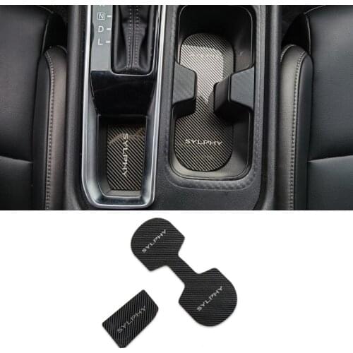 Car Cup Holder Mat Pad Decorative Stickers for Nissan SYLPHY 2020 2021 Central Control Gear Storage Mat Cover Accessories