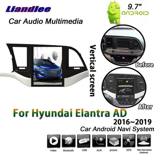 Car Android Multimedia Player For Hyundai Elantra AD 2016 2017 2018 2019 Radio Audio Video GPS Navigation System Vertical Screen