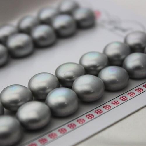 Free shipping hot sale wholesale Half Drilled Button pearl Cultured freshwater pearl AAA 3-12mm gray white black button pearl