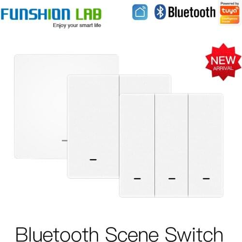 Tuya Bluetooth Mesh Wireless Scene Switch Push Button Battery Powered Transmitter Scenario for Smart Devices 1/2/3Gang