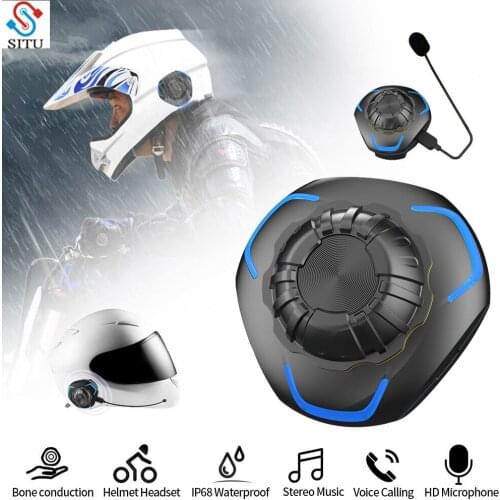 SITU Helmet headset Bone Conduction Bluetooth Wireless Stereo Hands-free telephone IP68 Waterproof Motorcycle Helmet Headphone