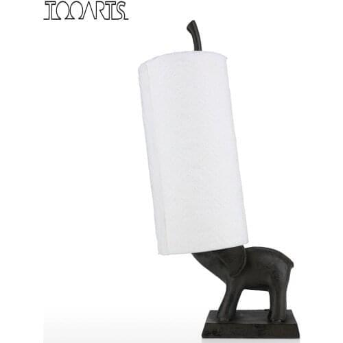 Tooarts paper towel holder elephant figurine Cast Iron Elephant Toilet Paper Holder Animal Figurine home decoration accessories