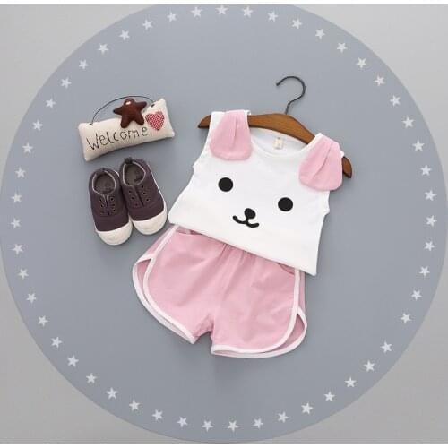 Children Sleeveless Sleepwear Cute Animal Pyjamas Baby Home Suit 2pcs Outfit 1-3Y Kids Infant Baby Boys Girls Clothing Set