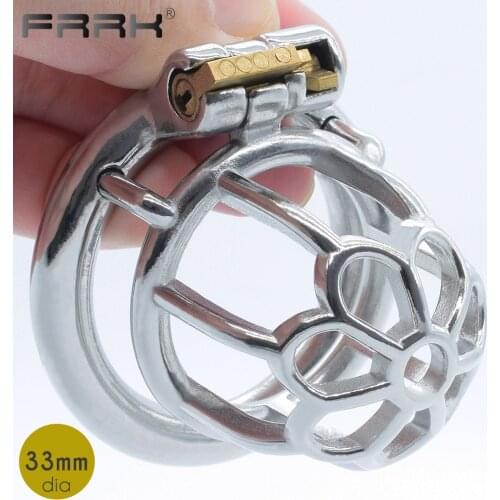 Sissy short male chastity device fetish kinky sex toys for men cock-lock BDSM small bespoke penis cage for chastity aficionados